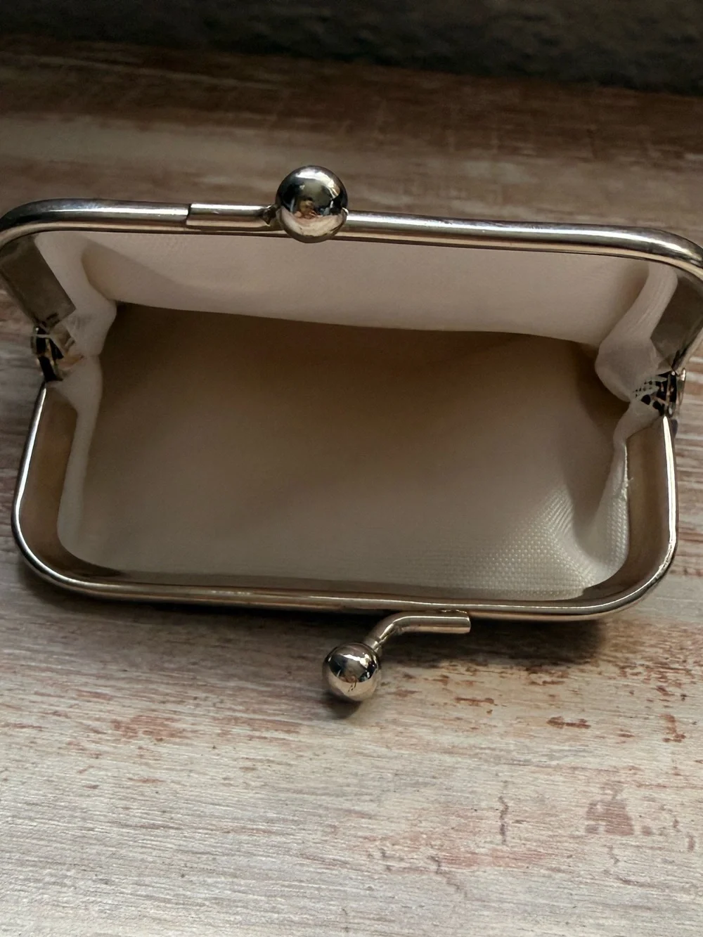 Las Vegas Black Coin Purse with Silver Frame
